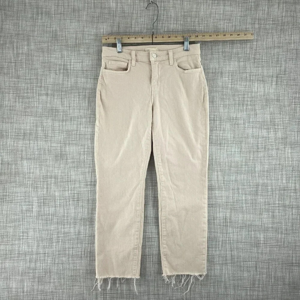 L'Agence Raw Hem Crop Jeans Womens 25 Off White 2387